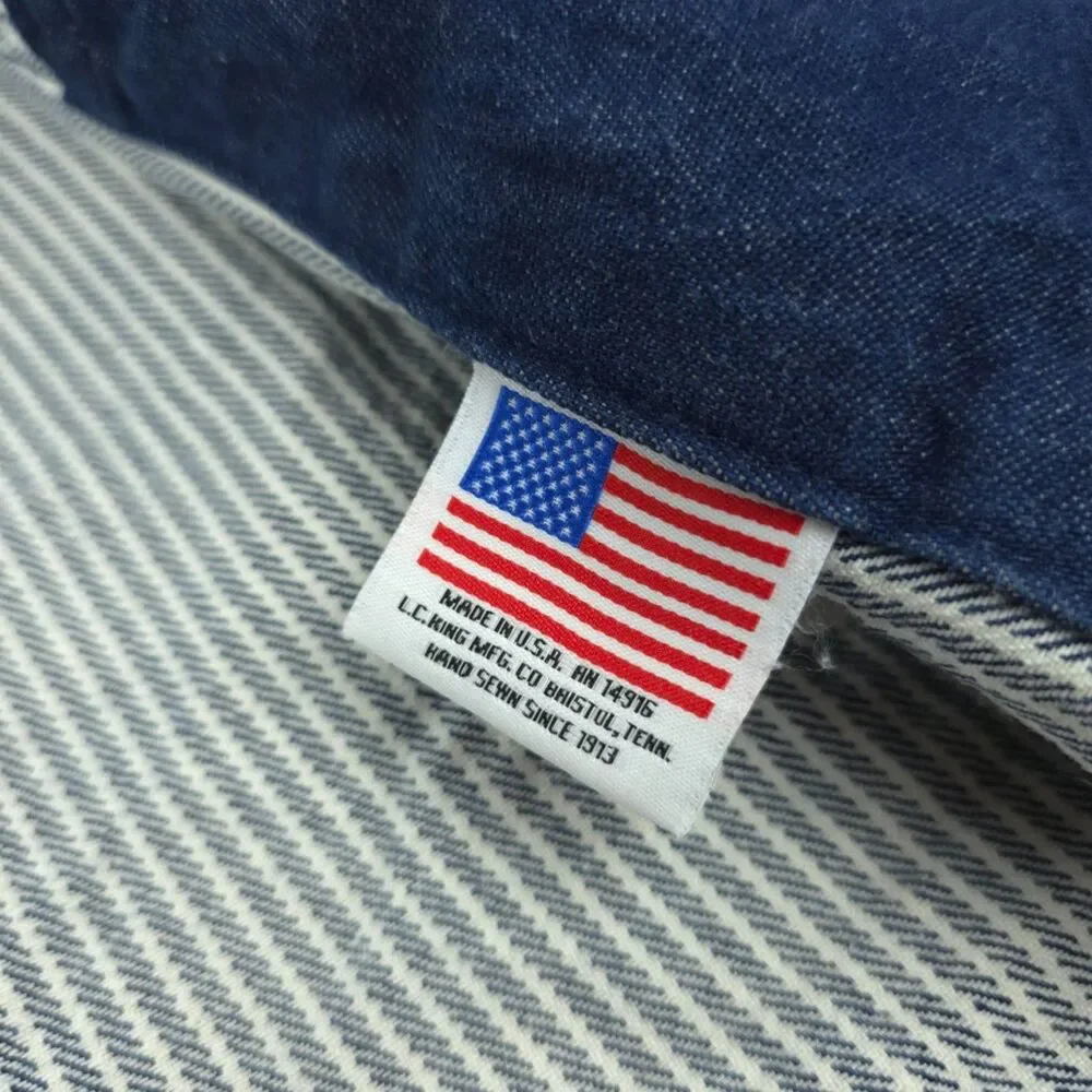 L.C. KING Hickory Stripe Chore Coat Shirt Jacket Railroad Stripe 90s Y2k Indie